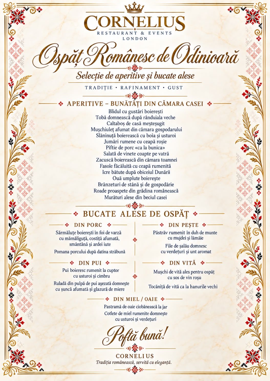 Ospăț Românesc de Odinioară